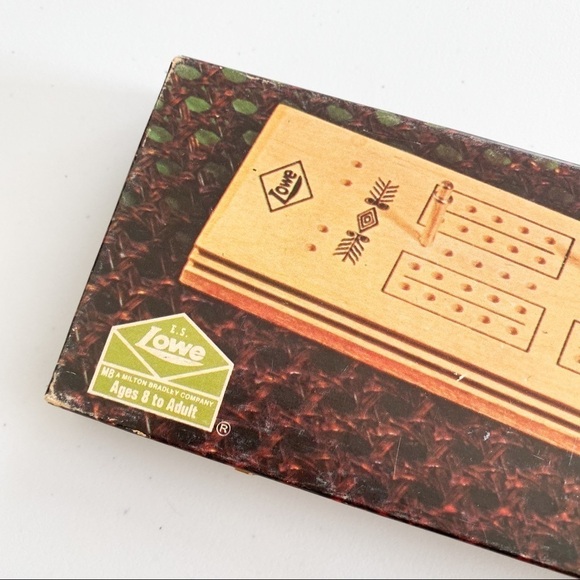 Vintage E.S. Lowe Cribbage Board #1503 With Original Box Pegs Instructions - Picture 2 of 10